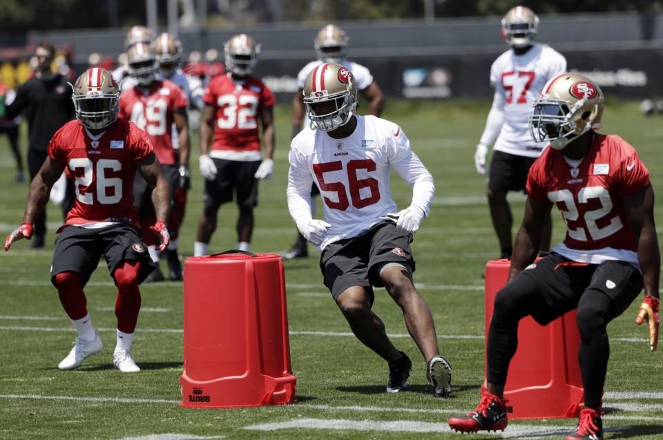 It might prove difficult to consistently fool rookie linebacker Reuben Foster (56). (AP) 