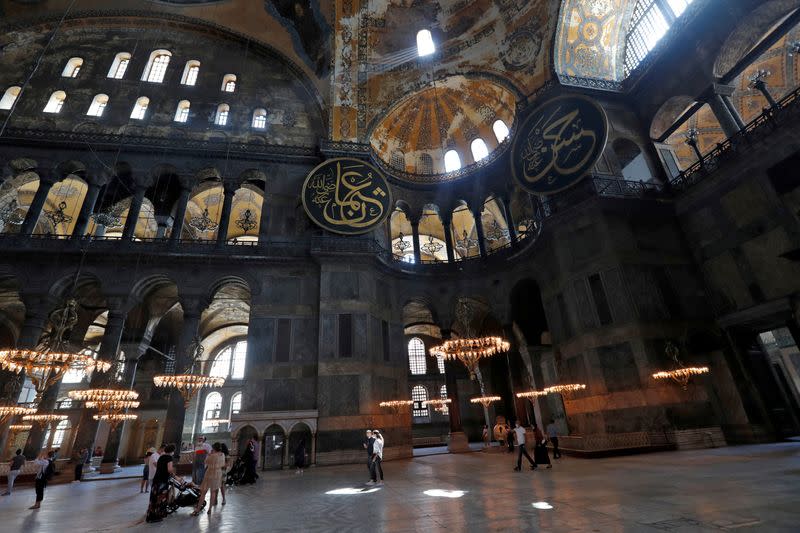 FILE PHOTO: People visit Hagia Sophia or Ayasofya Museum in Istanbul