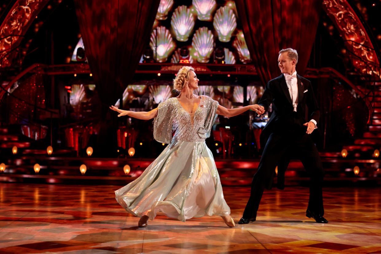 WARNING: Embargoed for publication until 20:00:01 on 13/11/2021 - Programme Name: Strictly Come Dancing 2021 - TX: 13/11/2021 - Episode: n/a (No. n/a) - Picture Shows: **DRESS REHEARSAL - EMBARGOED UNTIL 20:00 HRS ON SATURDAY 13TH NOVEMBER 2021** Nadiya Bychkova, Dan Walker - (C) BBC - Photographer: Guy Levy