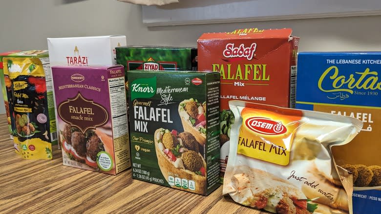 variety of falafel mix boxes