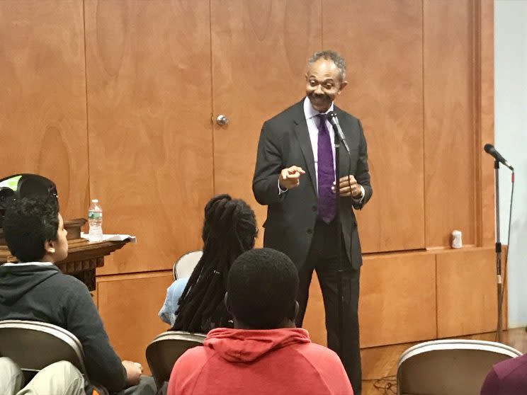 Peter Harvey, appointed to oversee Newark Police Department reforms, talks to Newark residents June 19, 2017.