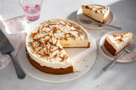 <p><strong>Recipe: <a href="https://www.southernliving.com/recipes/salted-caramel-cheesecake" rel="nofollow noopener" target="_blank" data-ylk="slk:Salted Caramel Cheesecake" class="link ">Salted Caramel Cheesecake</a></strong></p> <p>From top to bottom, this cheesecake delivers on the caramel. The crust is made with crushed caramel cookies while the top gets a generous drizzle of thick dulce de leche so each bite is full of bittersweet caramel flavors. </p>