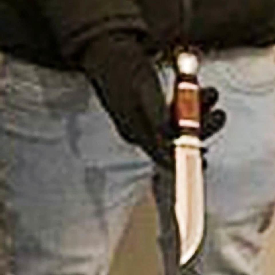 The knife Lawangeen Abdulrahimzai posed with on TikTok - Dorset Police/Solent News and Photo Agency