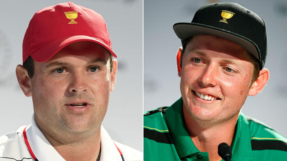 Cameron Smith (pictured right) said his relationship with Patrick Reed (pictured left) is "not quite there" after his comments. (Getty Images)