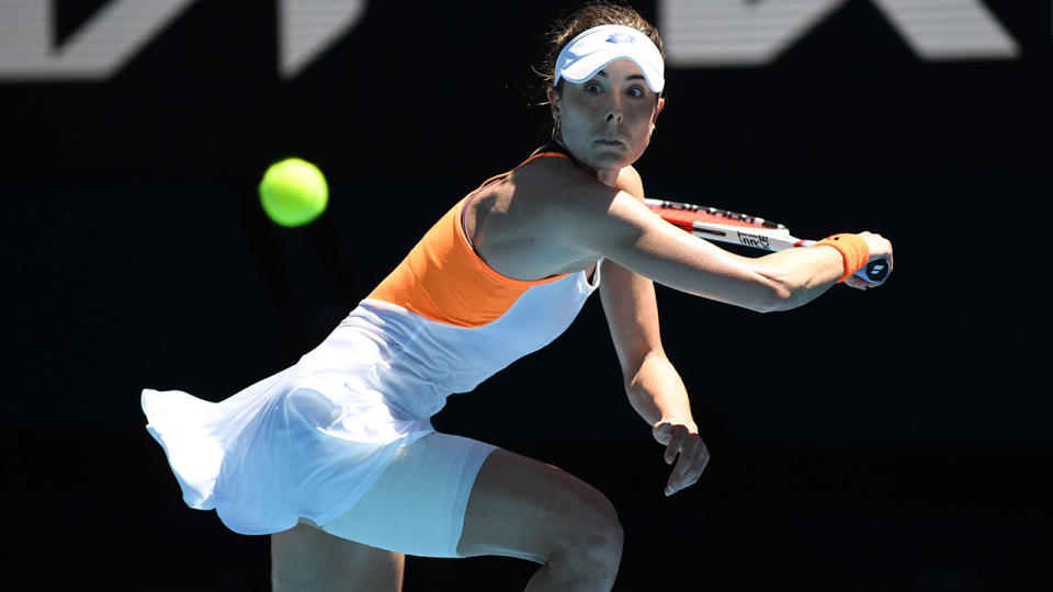 France's Alize Cornet continued the trend of shock upsets in the women's draw, toppling world No.3 Garbine Murguza. (Photo by Recep Sakar/Anadolu Agency via Getty Images)