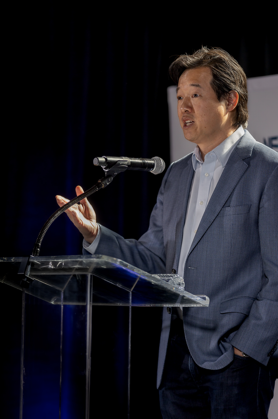 Victor Hwang gave his keynote speech at Fort Worth’s State of Entrepreneurship luncheon on Nov. 16, 2022.