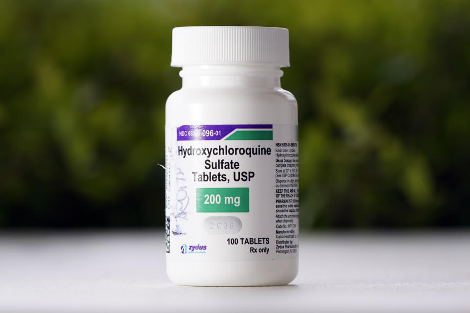 A bottle of hydroxychloroquine tablets