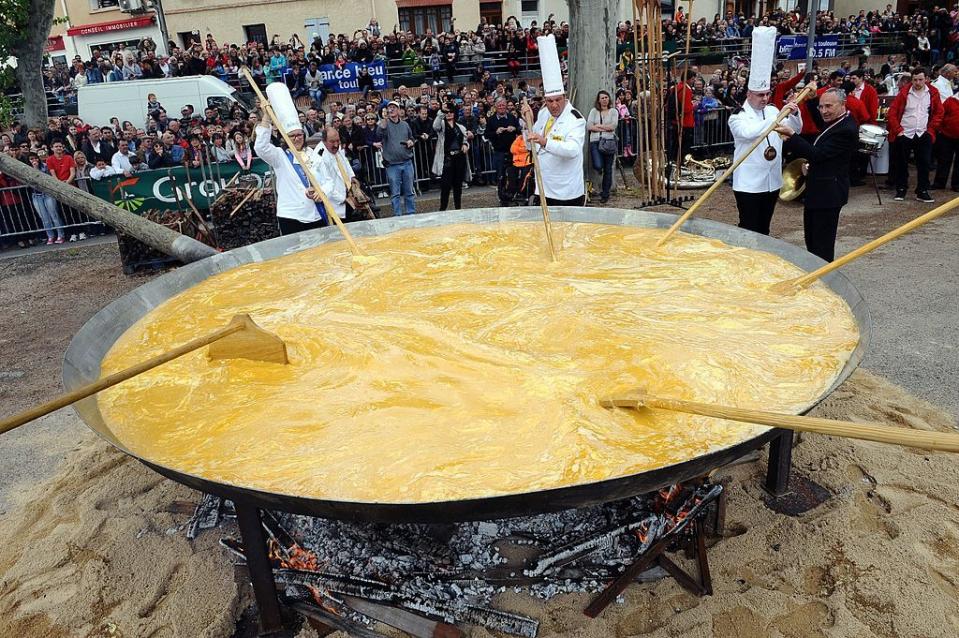 easter traditions around the world giant omelet