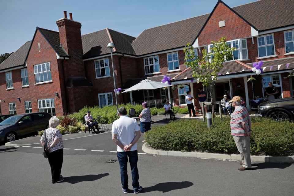 Care homes have found it hard to allow visitors to see their loved ones in a socially distant way, with some having to set up meetings outdoors. (Getty)