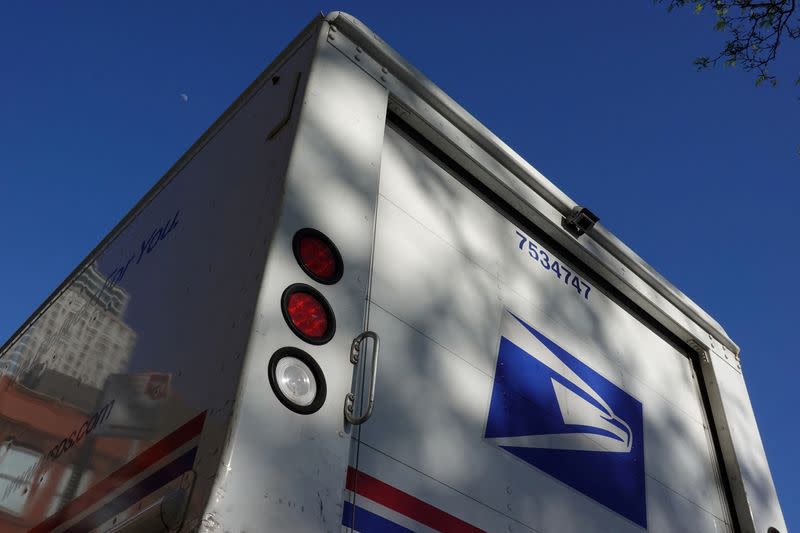 FILE PHOTO: A United States Postal Service mail delivery truck is seen in Queens, New York City