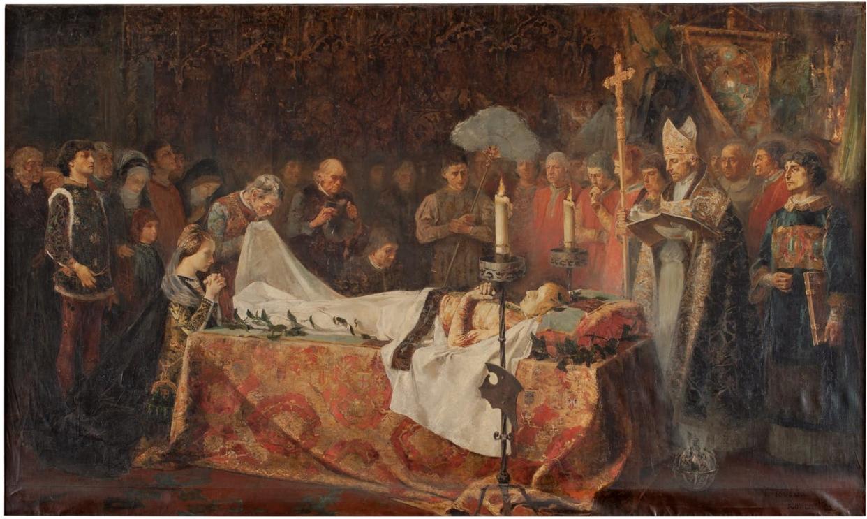 <span class="caption">Muerte del príncipe de Viana (Vicente Poveda y Juan, 1887).</span> <span class="attribution"><a class="link " href="https://www.museodelprado.es/coleccion/obra-de-arte/muerte-del-principe-de-viana/1627f182-a089-498b-8852-e761ae66a2f6" rel="nofollow noopener" target="_blank" data-ylk="slk:Museo del Prado;elm:context_link;itc:0;sec:content-canvas">Museo del Prado </a></span>