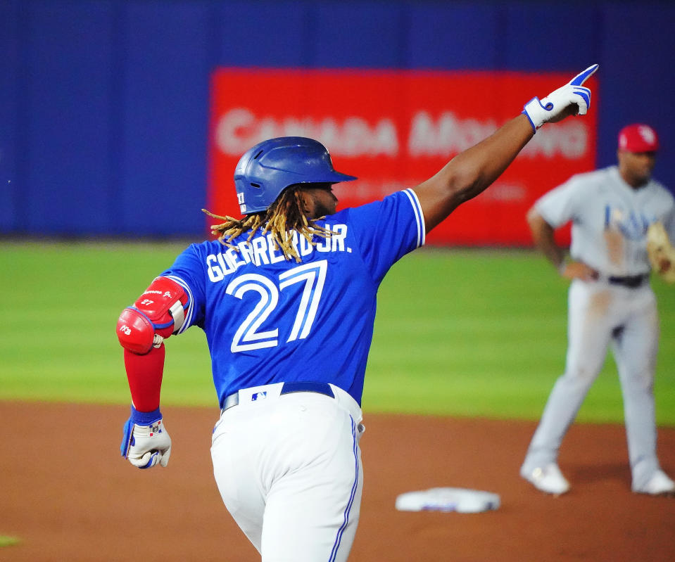 Vladimir Guerrero Jr.。（Photo by Kevin Hoffman/Getty Images）