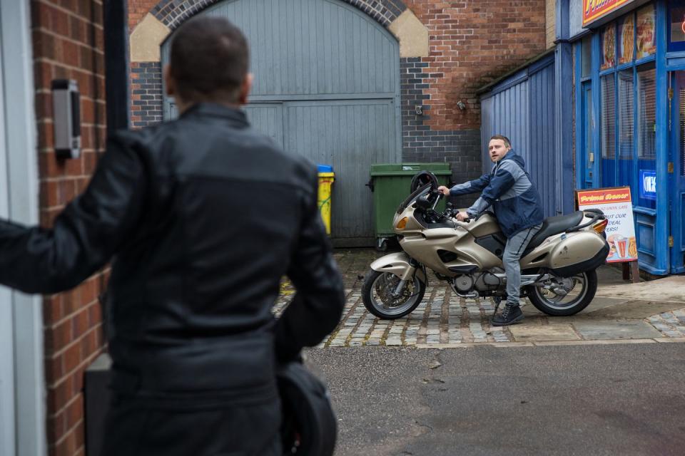 Friday, February 17: Paul tries out Peter's motorbike