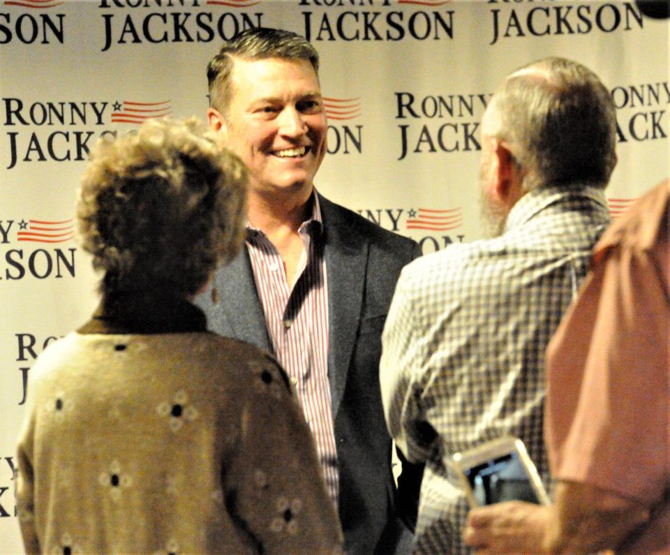 U.S. Representative Ronny Jackson meets with campaign supporters at his 2022 Campaign Kickoff tour at the Warehouse in downtown Wichita Falls.