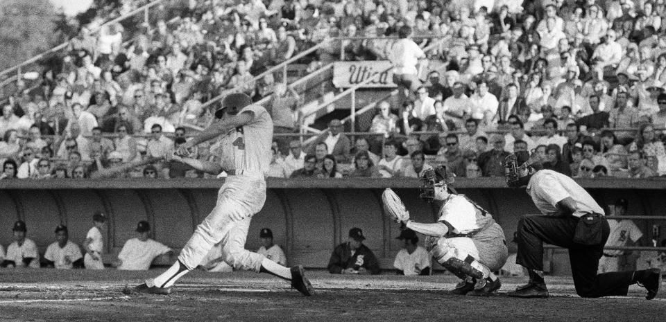 Red Wings Bobby Grich at bat in front of a packed house during the Wings double header against Syracuse on August 17, 1971 at Syracuse.