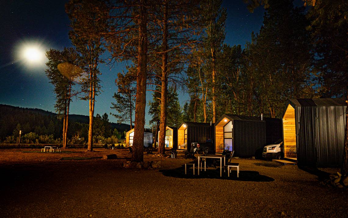 The Smokejumper Tiny Home Resort in Idaho City opened in July 2022 and includes seven tech-friendly luxury tiny homes.