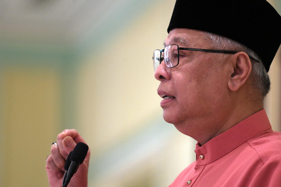 Senior Minister (Security Cluster) Datuk Seri Ismail Sabri Yaakob speaks at the daily CMCO media conference in Putrajaya May 27, 2020. — Bernama pic