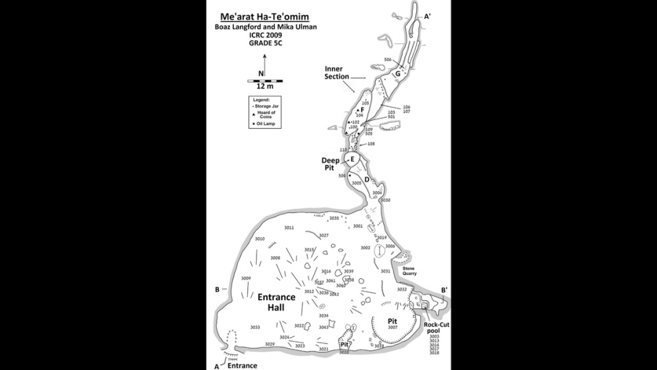 The cave includes a large main chamber and a northern arm leading to a deep pit, the study said.