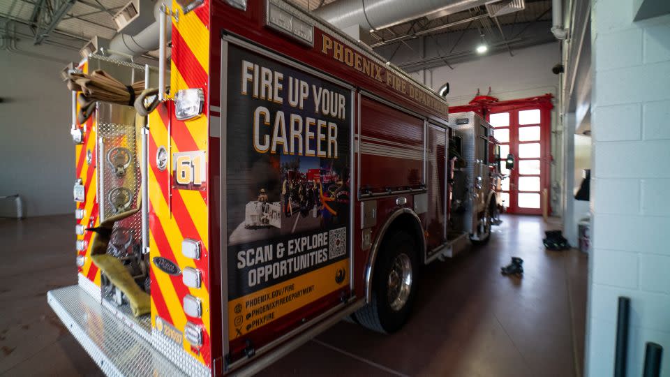 First responders at Fire Station 61 are treating more victims of heat illness as temperatures soar in Phoenix. - Julian Quinones/CNN