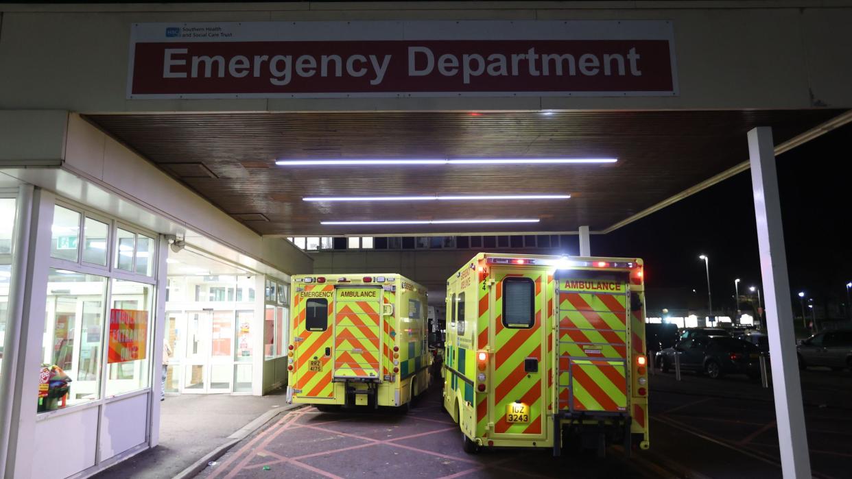 Two ambulances outside A&E