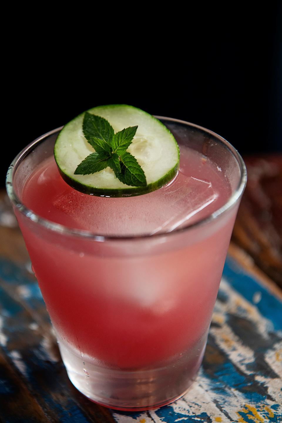 The “Treat Yo’ Self” cocktail from Azalea Bar & Kitchen has cucumber vodka, watermelon puree, cucumber and mint.