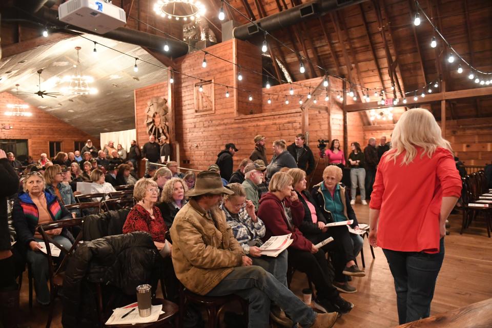 Lincoln County landowners and residents attended a public forum to hear from local lawmakers answer questions about the new men's prison site on Thursday, Nov. 9, 2023 at the Canton Barn in Canton, South Dakota.