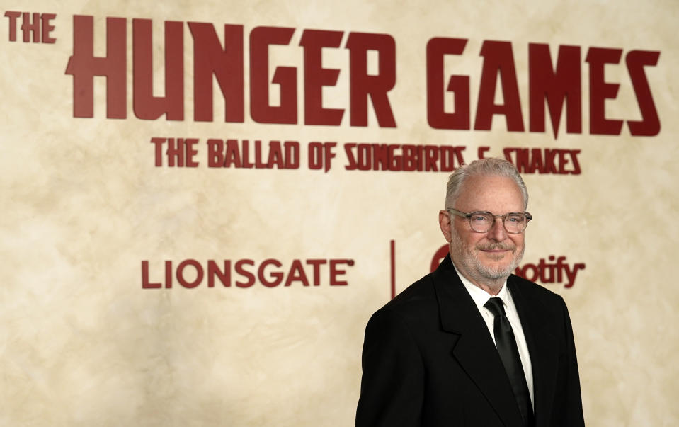 Francis Lawrence, director of "The Hunger Games: The Ballad of Songbirds & Snakes," poses at the Los Angeles premiere of the film, Monday, Nov. 13, 2023, at the TCL Chinese Theatre. (AP Photo/Chris Pizzello)