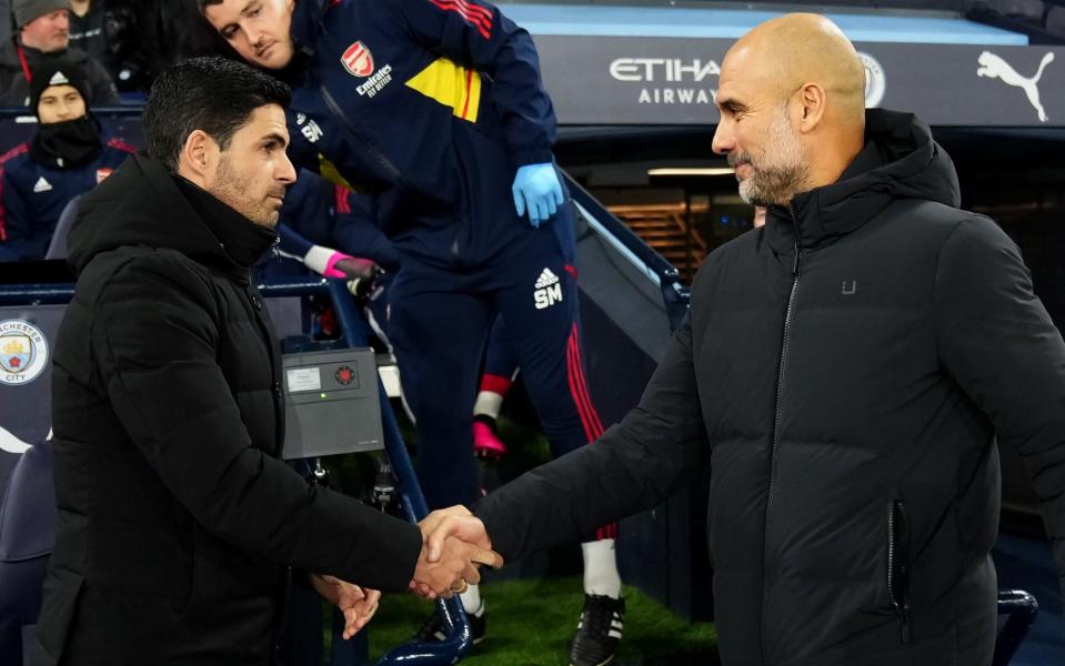 Mikel Arteta (left) and Pep Guardiola - Why Spaniards dream of managing in England - and it is not just money - Getty Images/Matt McNulty