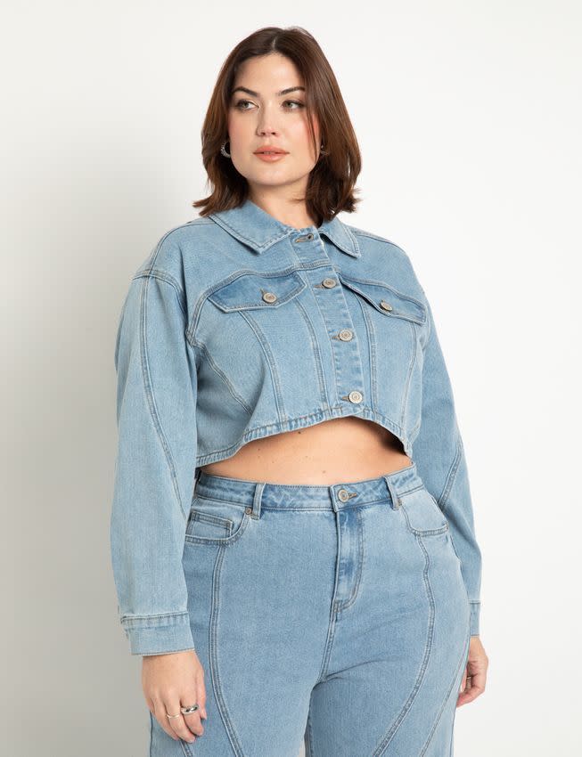 Seam Detail Crop Denim Jacket