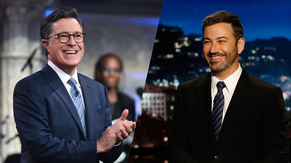 Stephen Colbert, Jimmy Kimmel Discuss 'Real King of Late-Night