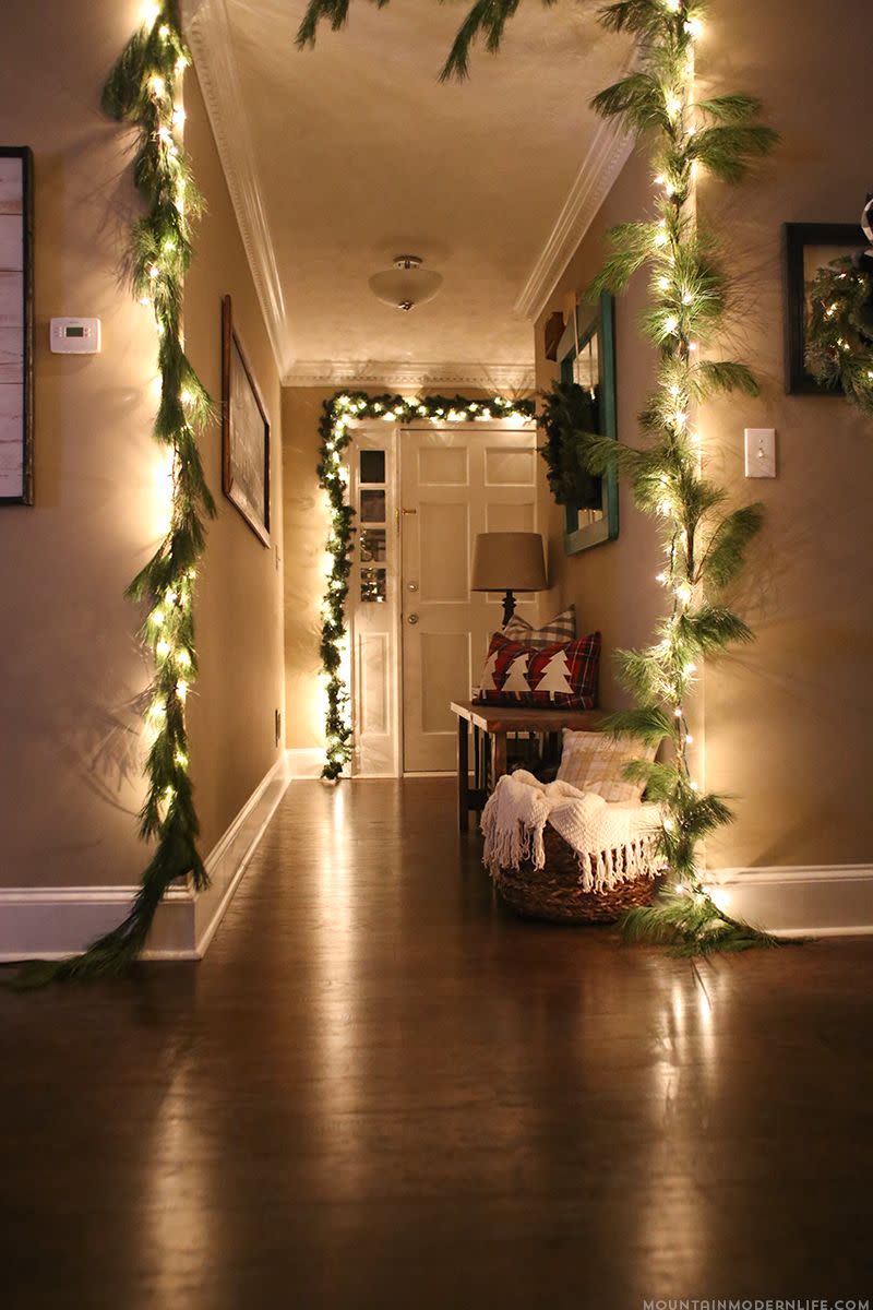Drape doors and entryways with lights.