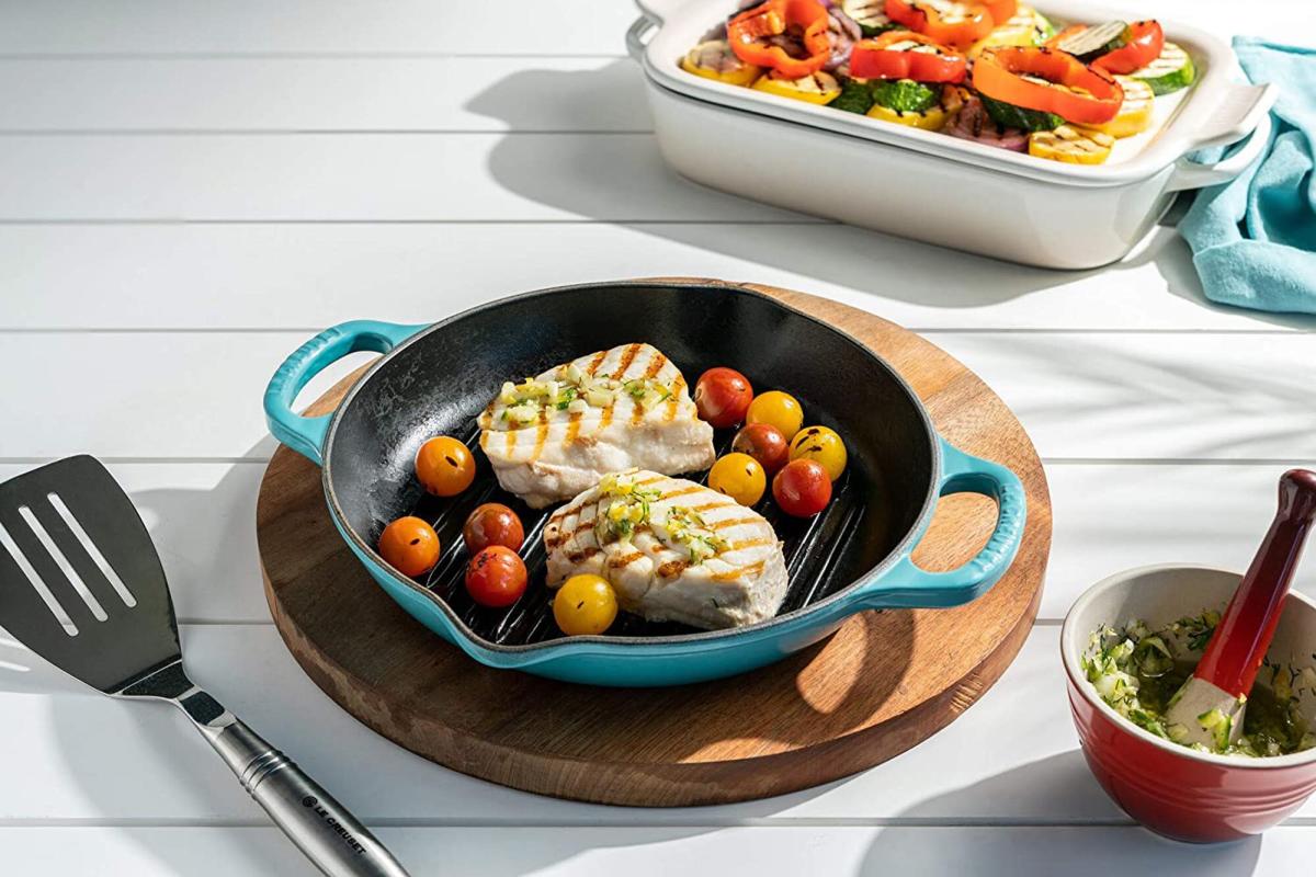 The Le Creuset Grill Pan That's a 'Big Improvement Over a Regular