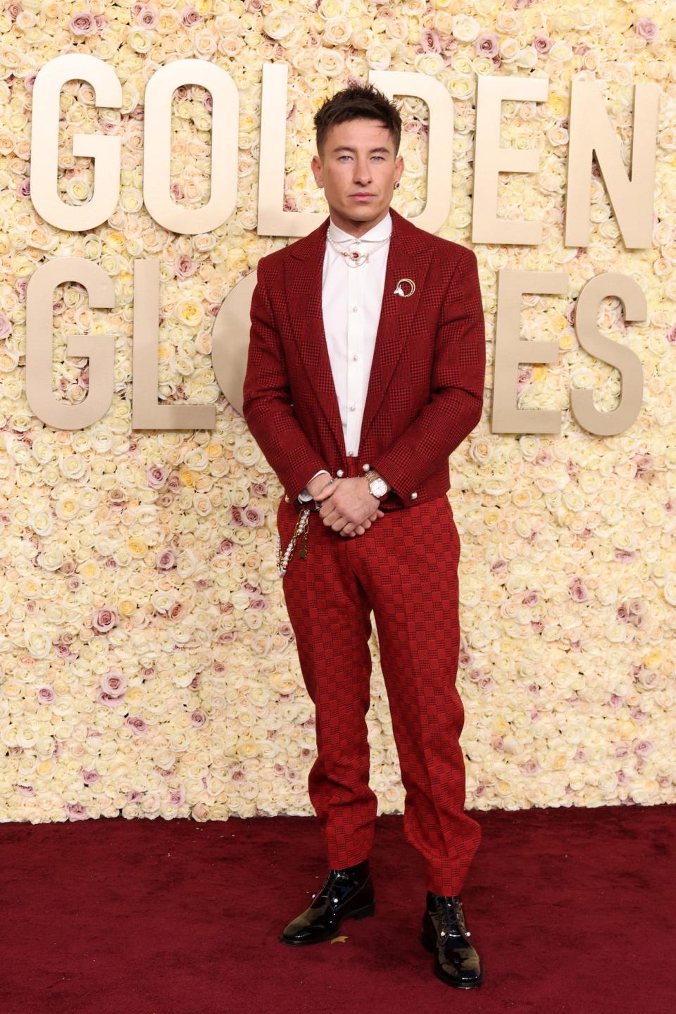 Barry Keoghan attends the 2024 Golden Globes.