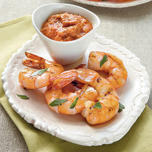 Grilled Shrimp with Romesco Sauce