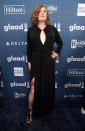 <p>Lilly Wachowski made her first public appearance since announcing her transition to female. For her red carpet debut, the director chose a black keyhole dress with a thigh-high slit that showed off tattoos. <i>(Photo: AP)</i></p>