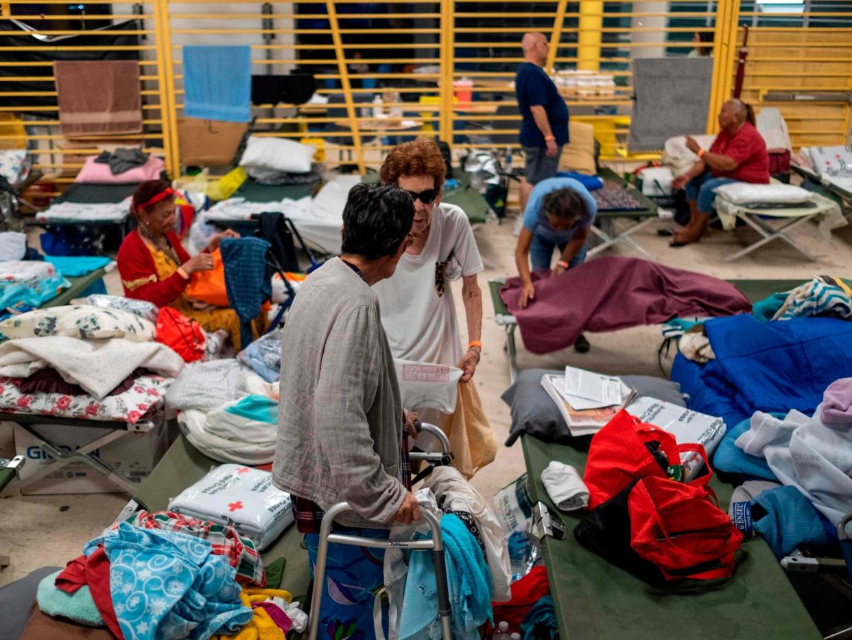 Residents take shelter in Ponce, Puerto Rico, after the powerful earthquakes in January: AFP via Getty Images