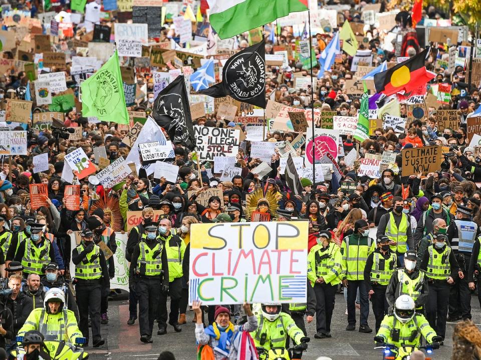 This year’s conference stands in stark contrast to the vibrant spectacle witnessed at Cop26 in Glasgow, where thousands marched on the city’s streets demanding climate justice (Getty)