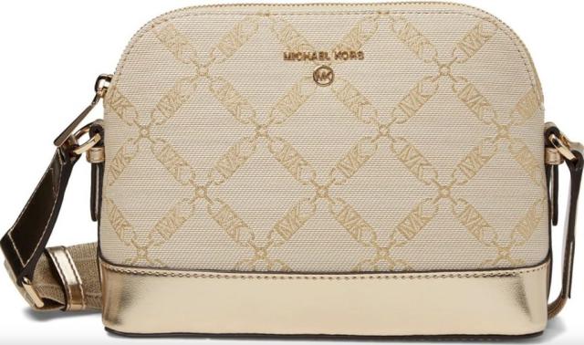 Michael Michael Kors Jet Set Charm Large Dome Monogram Crossbody Bag Brown