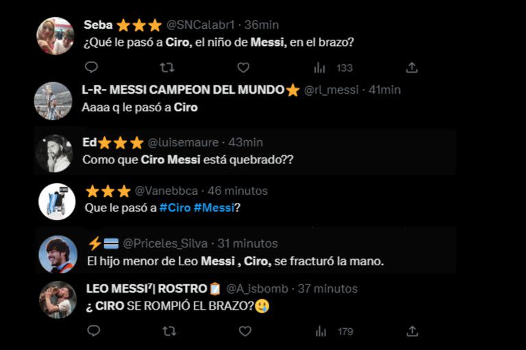 Los fanáticos de Messi se preguntaron por la salud de Ciro (Captura Twitter)