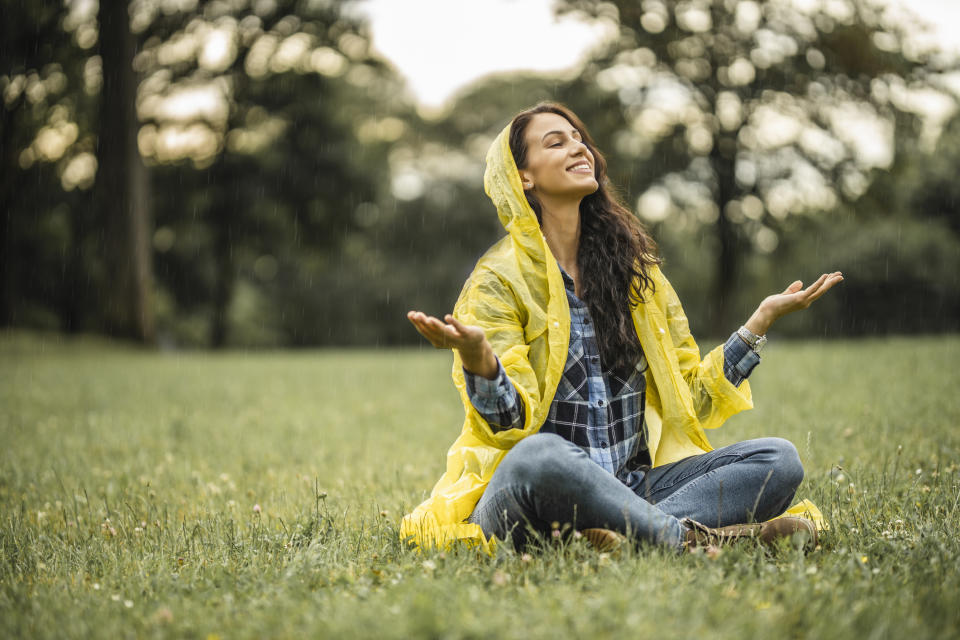 Getting outside and embracing the rain could have a positive impact on our wellbeing. (Getty Images)