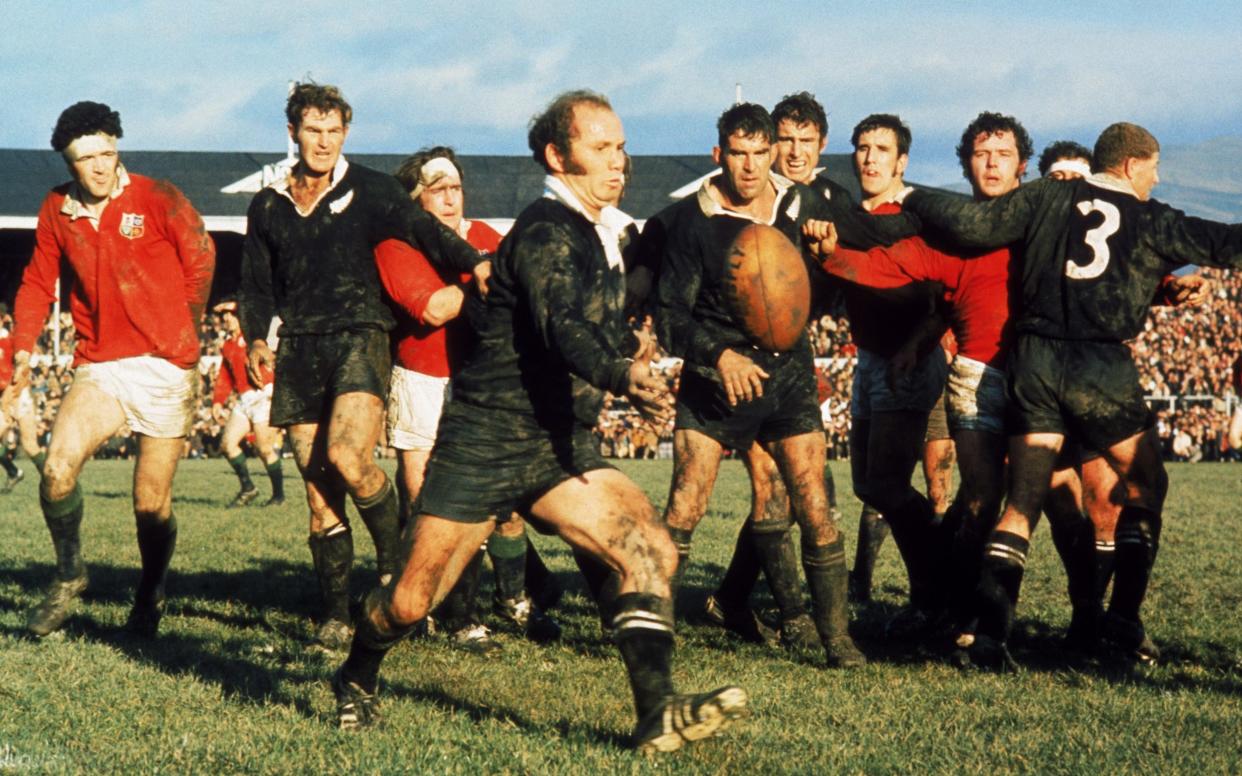 Going clears the ball upfield during a Test against the Lions in 1971