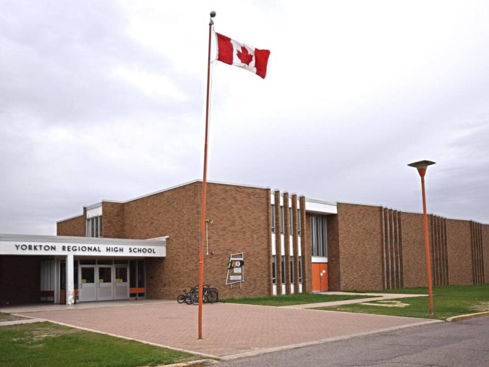 Yorkton Regional High School is returning to remote learning until at least Jan. 24. Good Spirit School Division said that, as of Tuesday morning, 70 COVID-19 cases had been reported at the school since classes resumed Jan. 4. (Yorkton Regional High School/Website - image credit)