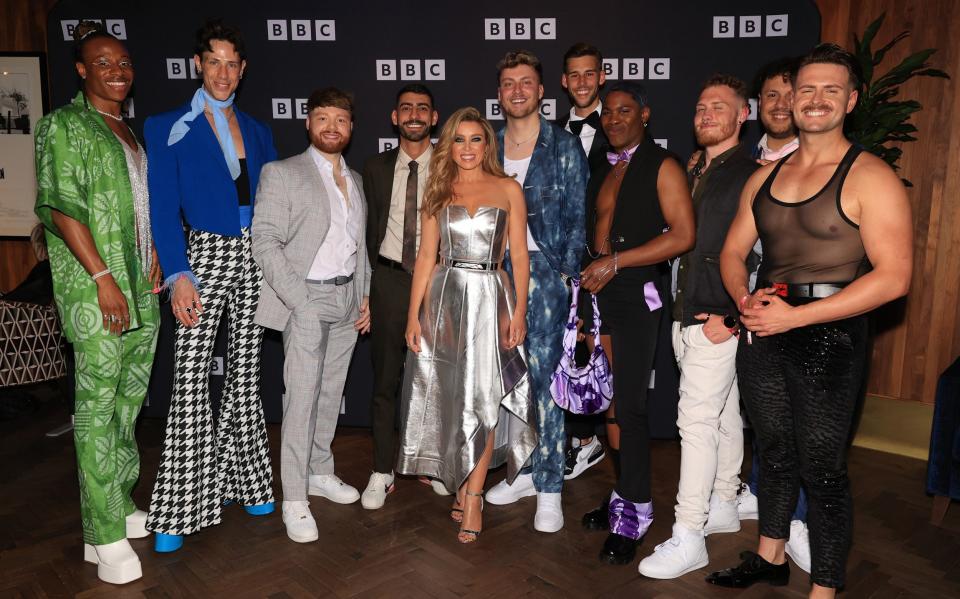 Dannii Minogue and members of the cast attends the "I Kissed A Boy" UK Premiere at Everyman Cinema Liverpool on May 10, 2023 in Liverpool, England - Getty
