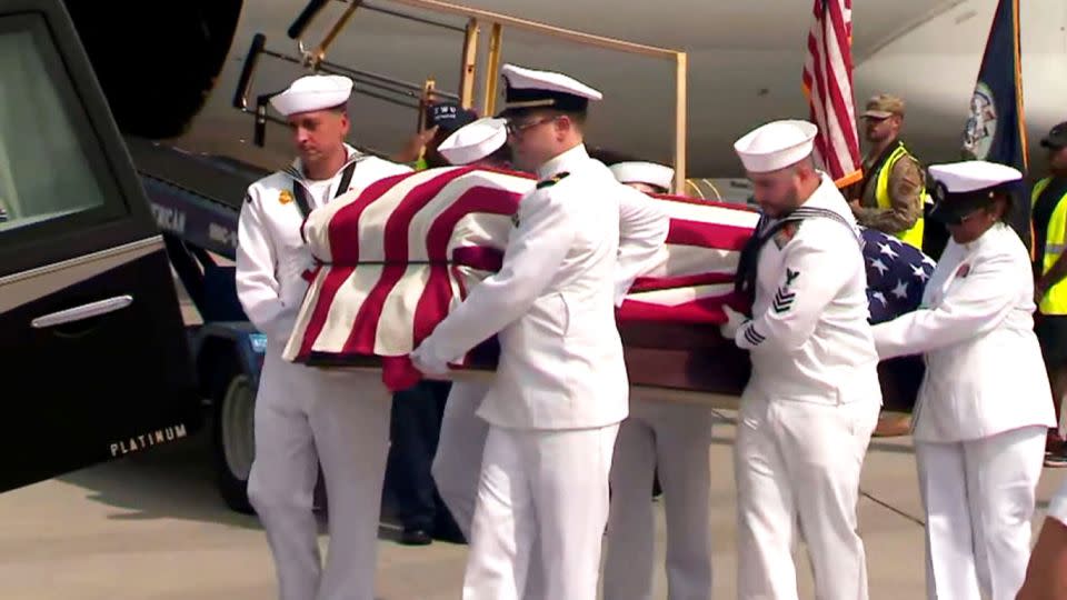 Anthony Di Petta's remains arriving at LaGuardia airport on Friday, July 7. - CNN