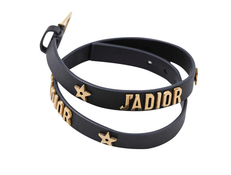 DIOR J'adior Double Bracelet 星星牛皮雙圈手環／價格店洽。（圖／戴世平攝）