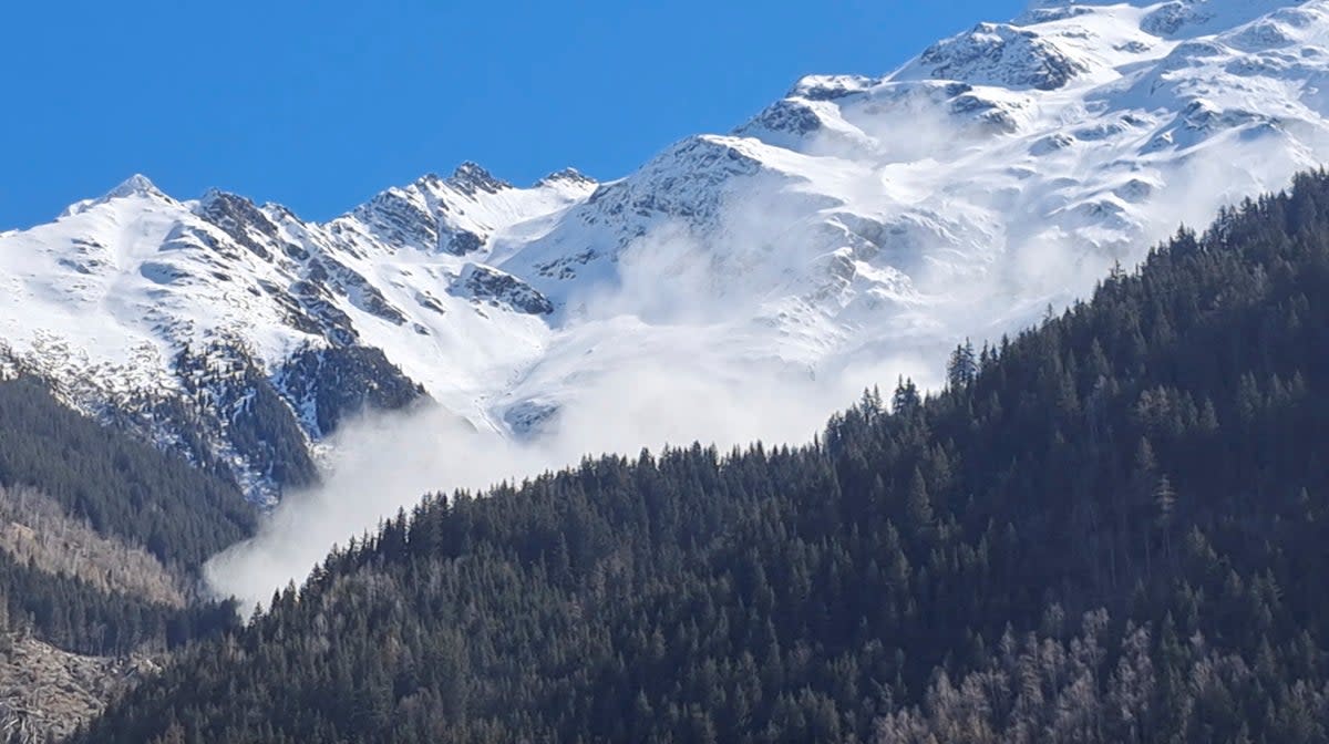 Sunday’s avalanche was estimated to be 1km long by 100m wide (Reuters)