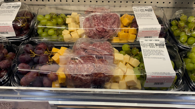 Costco fruit, meat and cheese platter