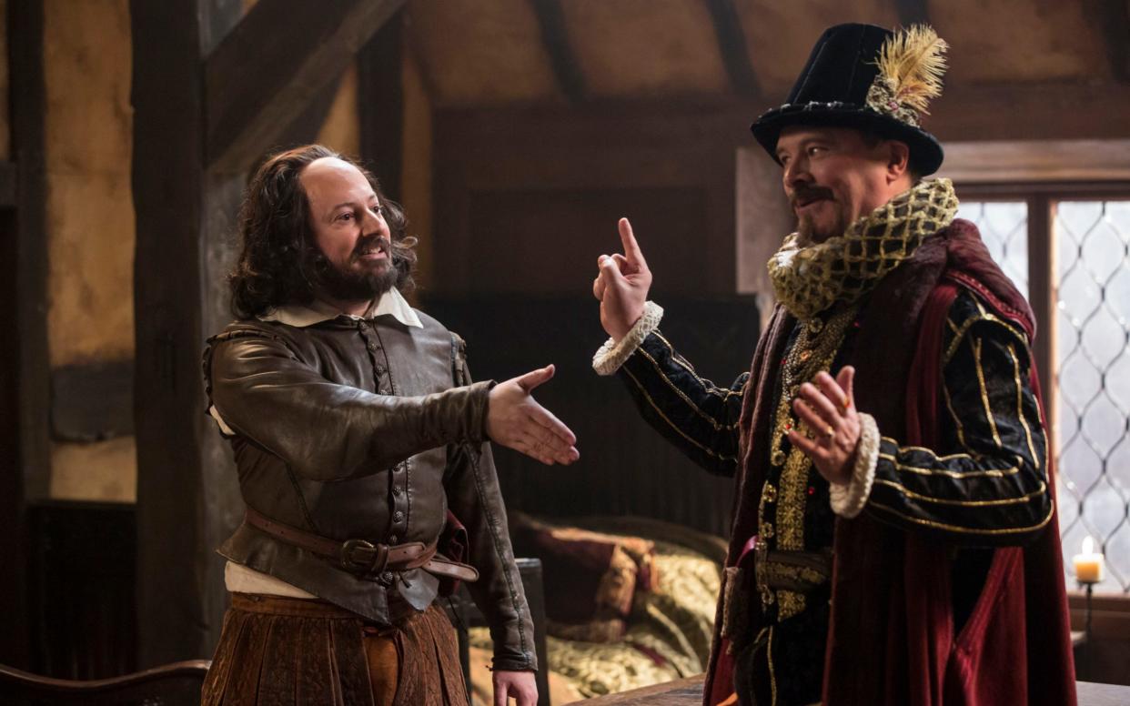 Upstart Crow, starring David Mitchell as William Shakespeare and Mark Heap as Robert Greene - BBC