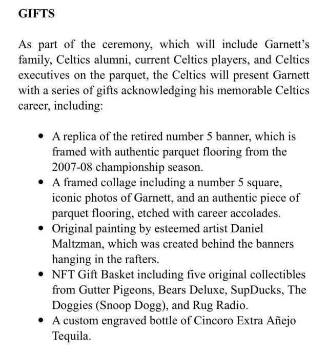 Garnett's No. 5 headed for the rafters