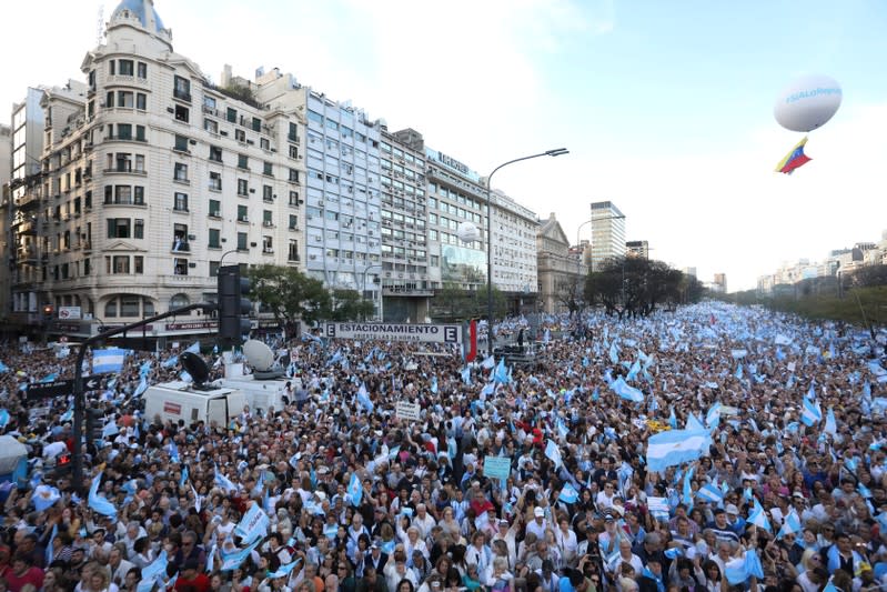 Argentina's President Mauricio Macri holds rally as part of his reelection campaign, in Buenos Aires